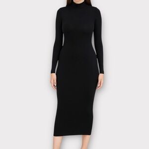 Naked Wardrobe Women’s Dress 2X Maxi Mock Neck Sheath Whimsigoth Minimalist NWT